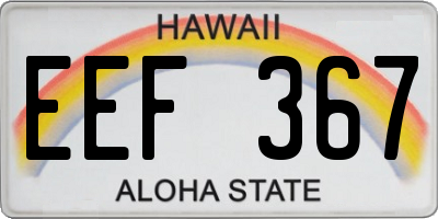 HI license plate EEF367