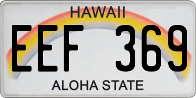 HI license plate EEF369