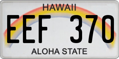 HI license plate EEF370