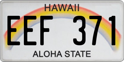 HI license plate EEF371