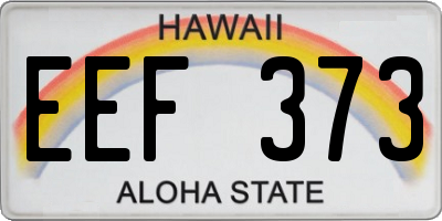 HI license plate EEF373