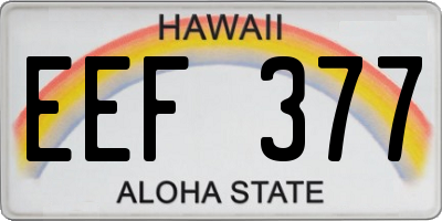 HI license plate EEF377