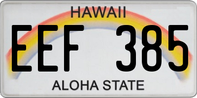 HI license plate EEF385