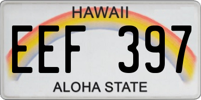 HI license plate EEF397