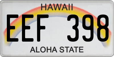 HI license plate EEF398