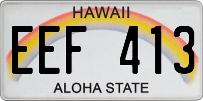 HI license plate EEF413