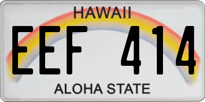 HI license plate EEF414