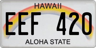 HI license plate EEF420