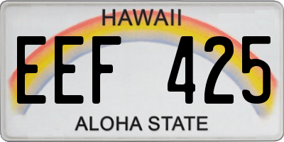 HI license plate EEF425