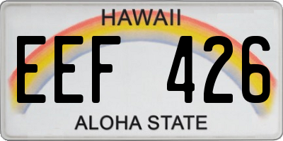 HI license plate EEF426