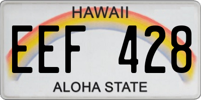 HI license plate EEF428