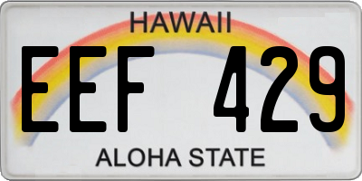 HI license plate EEF429