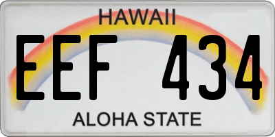 HI license plate EEF434