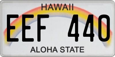 HI license plate EEF440