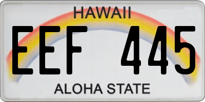 HI license plate EEF445