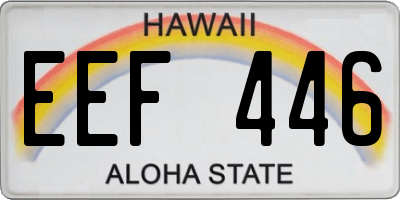 HI license plate EEF446