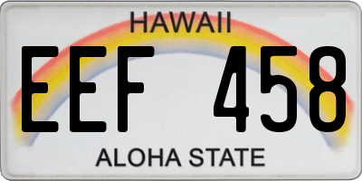 HI license plate EEF458
