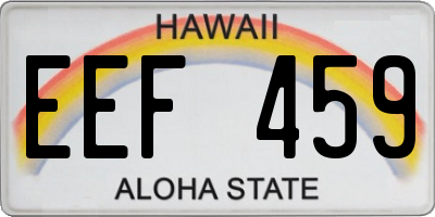 HI license plate EEF459