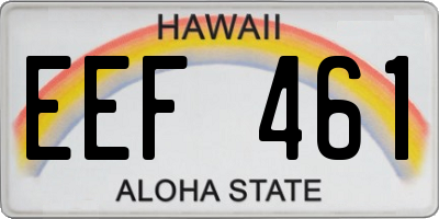 HI license plate EEF461