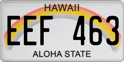 HI license plate EEF463