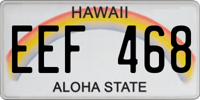 HI license plate EEF468