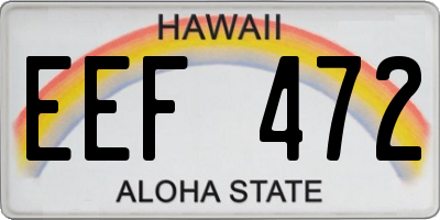 HI license plate EEF472