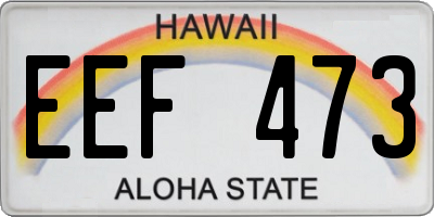 HI license plate EEF473