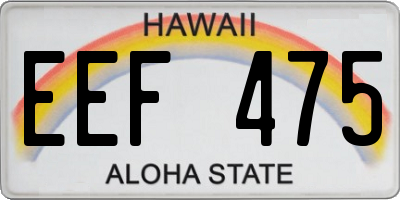 HI license plate EEF475