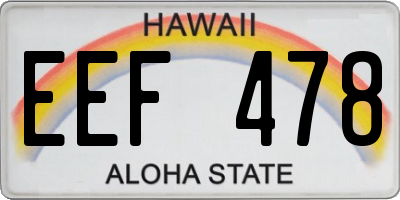 HI license plate EEF478