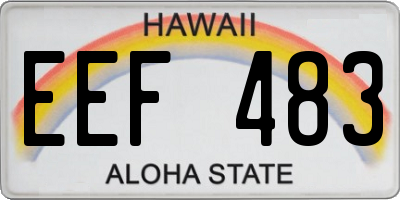 HI license plate EEF483