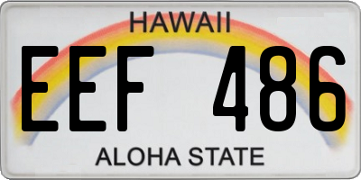 HI license plate EEF486