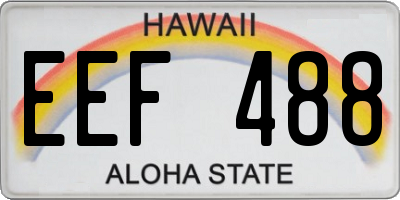HI license plate EEF488