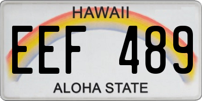 HI license plate EEF489