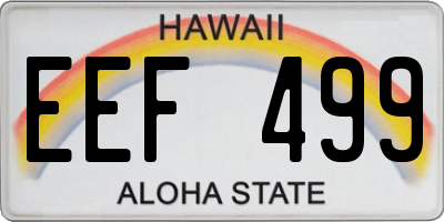 HI license plate EEF499
