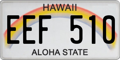 HI license plate EEF510