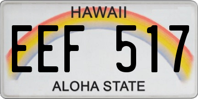 HI license plate EEF517