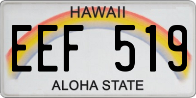 HI license plate EEF519