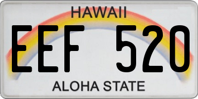 HI license plate EEF520