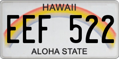 HI license plate EEF522
