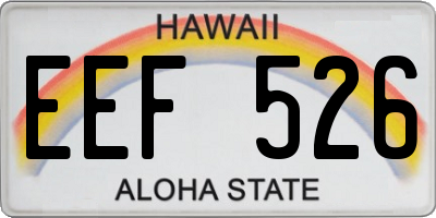 HI license plate EEF526