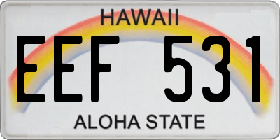 HI license plate EEF531
