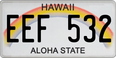 HI license plate EEF532