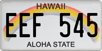 HI license plate EEF545