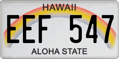 HI license plate EEF547