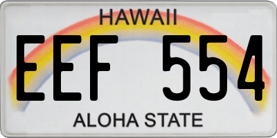 HI license plate EEF554