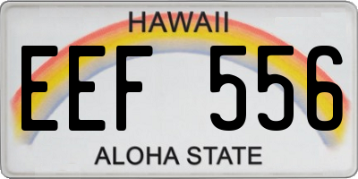 HI license plate EEF556