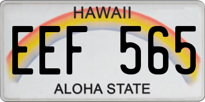 HI license plate EEF565