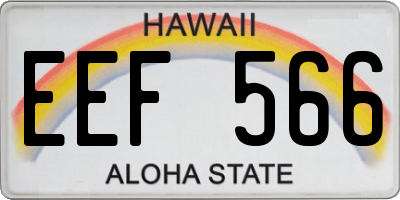 HI license plate EEF566