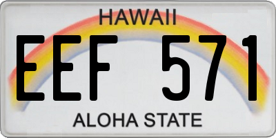 HI license plate EEF571