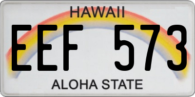 HI license plate EEF573